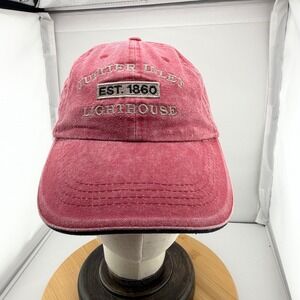 Old Dock Jupiter Inlet Lighthouse Hat Red Washed Cotton Baseball Cap Florida